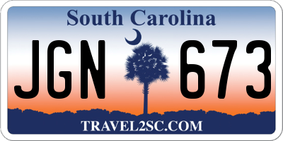 SC license plate JGN673