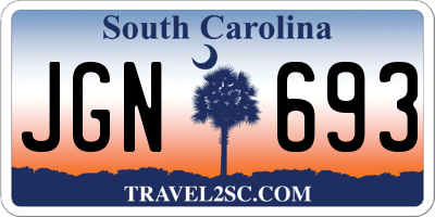 SC license plate JGN693