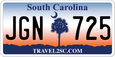 SC license plate JGN725