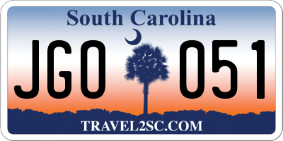 SC license plate JGO051