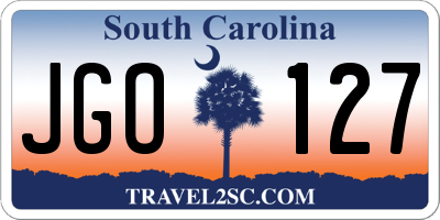 SC license plate JGO127