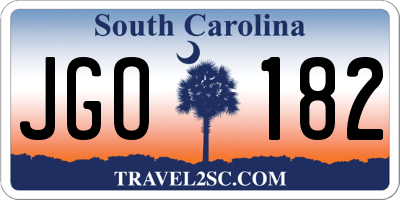 SC license plate JGO182