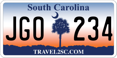 SC license plate JGO234