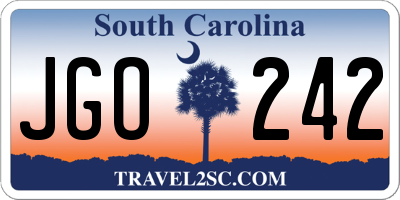 SC license plate JGO242