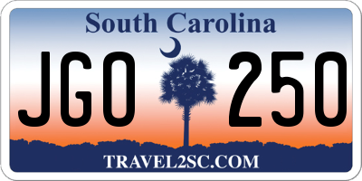 SC license plate JGO250