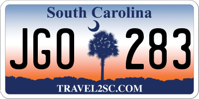 SC license plate JGO283