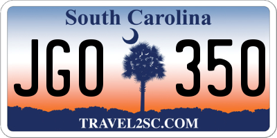 SC license plate JGO350