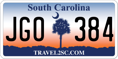 SC license plate JGO384