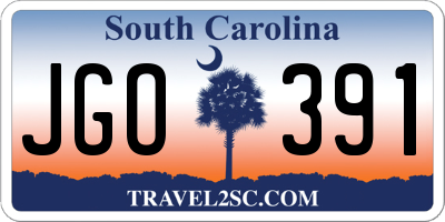 SC license plate JGO391