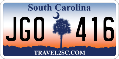 SC license plate JGO416
