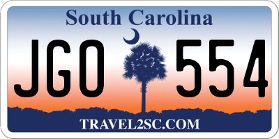 SC license plate JGO554