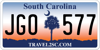 SC license plate JGO577