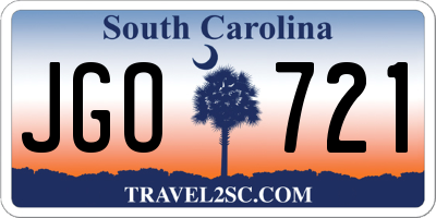 SC license plate JGO721