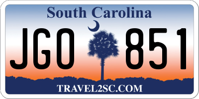 SC license plate JGO851