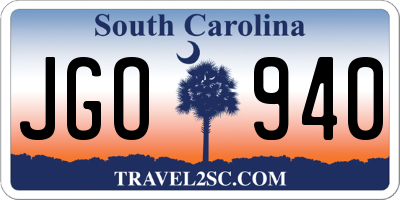 SC license plate JGO940