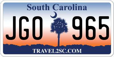 SC license plate JGO965