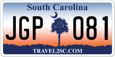 SC license plate JGP081