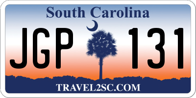 SC license plate JGP131
