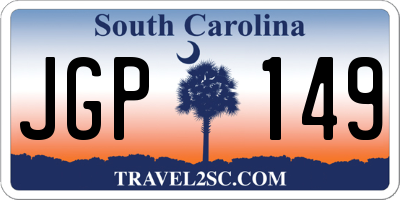 SC license plate JGP149