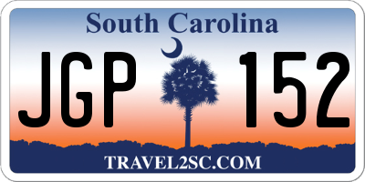 SC license plate JGP152