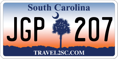 SC license plate JGP207
