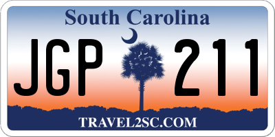 SC license plate JGP211