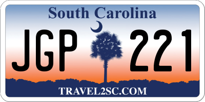 SC license plate JGP221