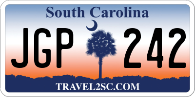 SC license plate JGP242