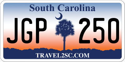 SC license plate JGP250
