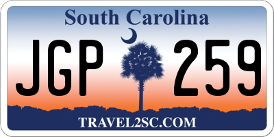 SC license plate JGP259