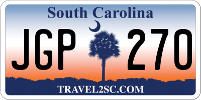 SC license plate JGP270