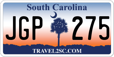 SC license plate JGP275