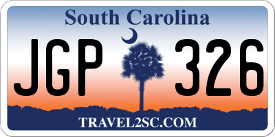 SC license plate JGP326