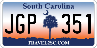 SC license plate JGP351