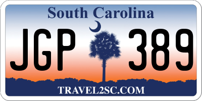 SC license plate JGP389