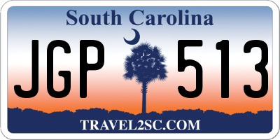 SC license plate JGP513