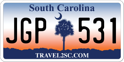 SC license plate JGP531