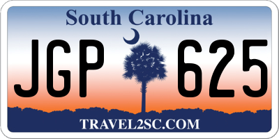 SC license plate JGP625