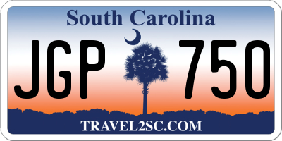 SC license plate JGP750