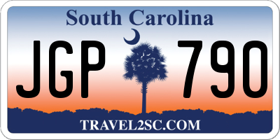 SC license plate JGP790