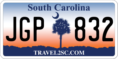 SC license plate JGP832