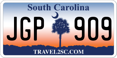 SC license plate JGP909
