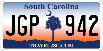 SC license plate JGP942