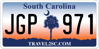 SC license plate JGP971