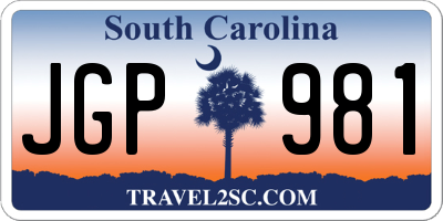 SC license plate JGP981