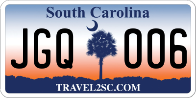 SC license plate JGQ006