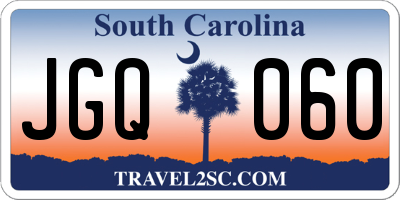 SC license plate JGQ060