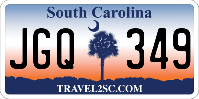SC license plate JGQ349