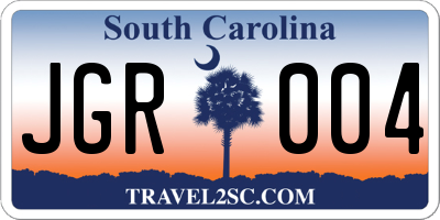 SC license plate JGR004
