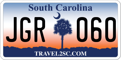 SC license plate JGR060